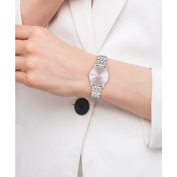 Women's Silver Plated 2H Quartz Watch Stainless Steel Bracelet Water Resistant - Picture 4 of 7